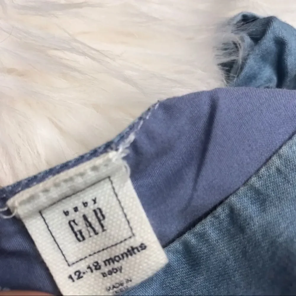 GAP Girls Chambray Eyelet Ruffle Top